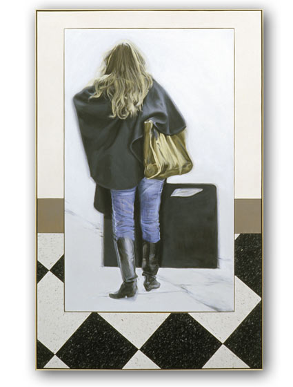 Laughing With Lulu, inlay of acrylic on canvas by Tom H�bert