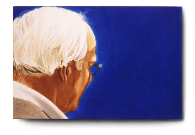 Fred Looking At Klein, acrylic on canvas by Tom H�bert
