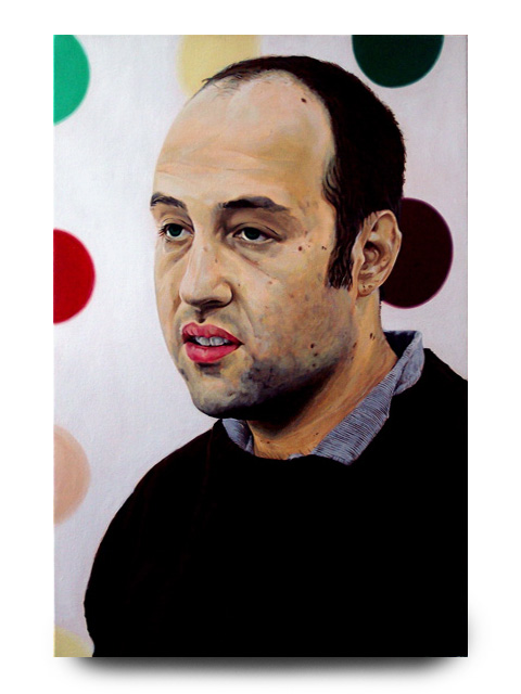 Zach Feuer, acrylic on canvas by Tom H�bert